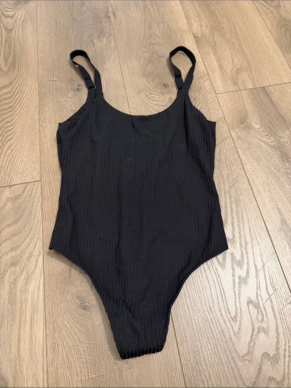 Victoria sport body suit size small Black Ribbed @@@